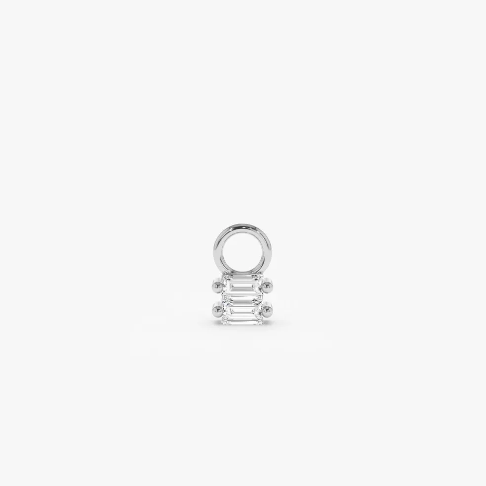 14k Double Baguette Hoop Charm