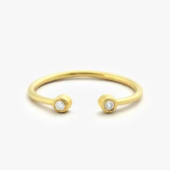 14K Double Bezel Set Open Diamond Ring