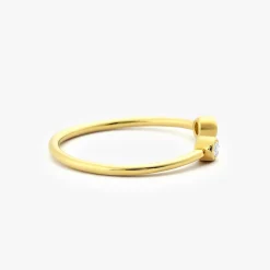 14K Double Bezel Set Open Diamond Ring