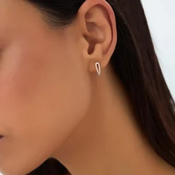 14k Double Mini Diamond Hoop Earrings