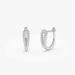 14k Double Mini Diamond Hoop Earrings