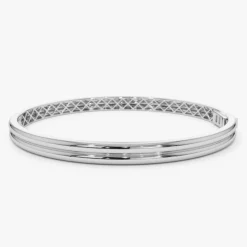 14k Double Row Dome Gold Bangle Bracelet