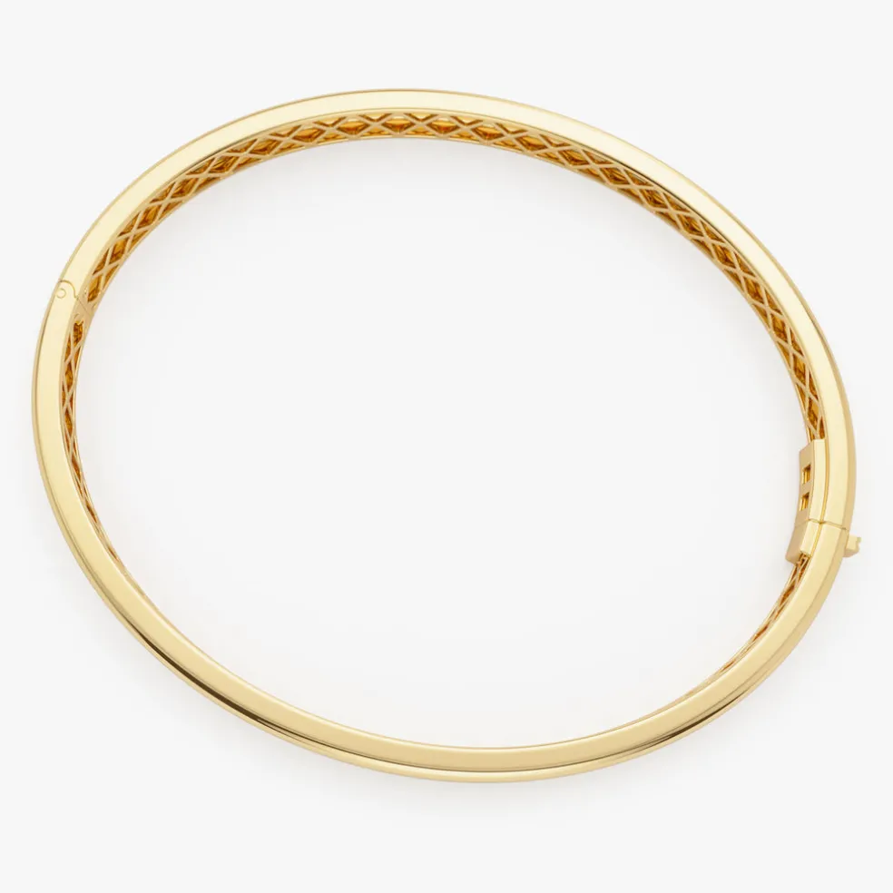 14k Double Row Dome Gold Bangle Bracelet