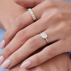 14k East West Illusion Setting Emerald Pie Cut Diamond Ring