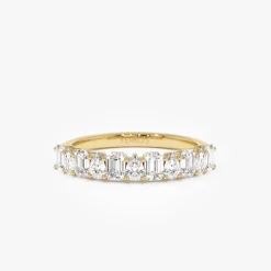 14k Emerald and Pear Shape Diamond Ring