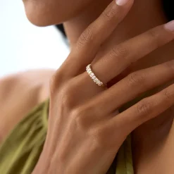 14k Emerald and Pear Shape Diamond Ring