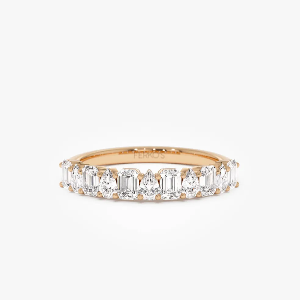 14k Emerald and Pear Shape Diamond Ring
