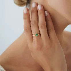 14k Emerald Clover Ring