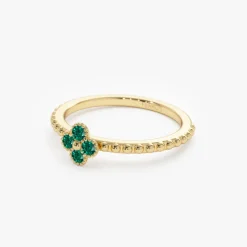 14k Emerald Clover Ring