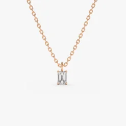 14k Emerald Cut Diamond Solitaire