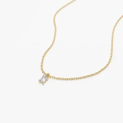14k Emerald Cut Diamond Solitaire