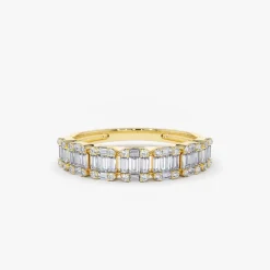14K Emerald Illusion Diamond Wedding Band
