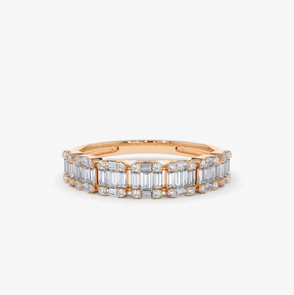 14K Emerald Illusion Diamond Wedding Band
