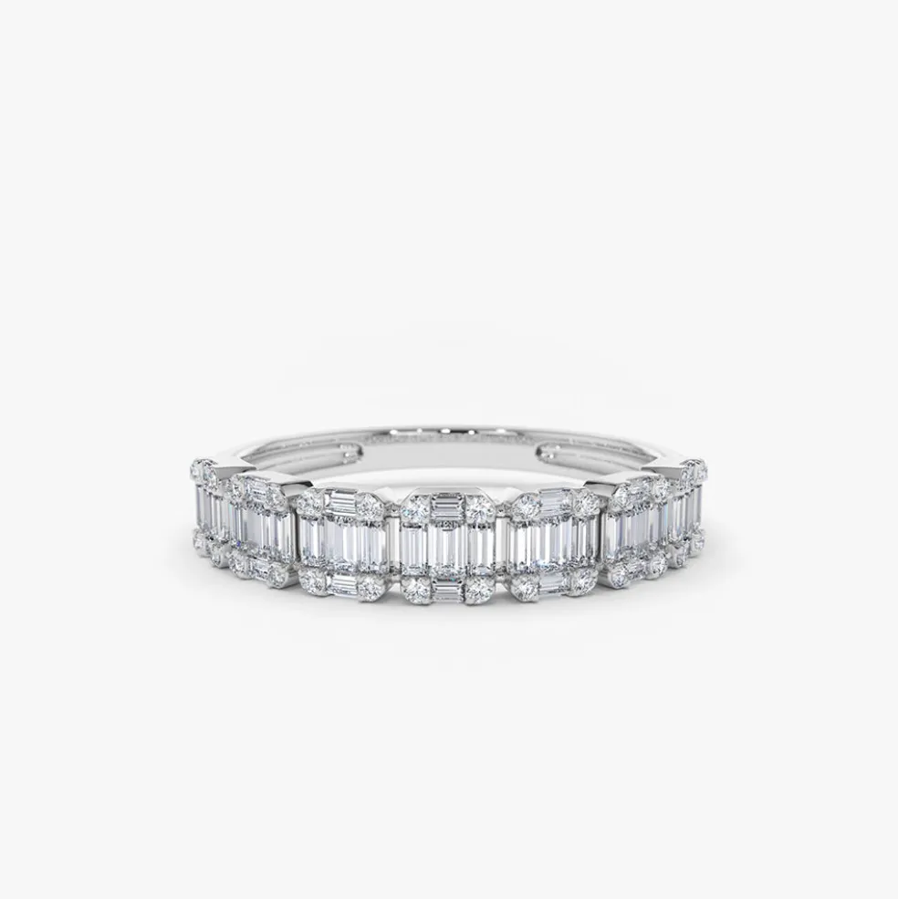 14K Emerald Illusion Diamond Wedding Band