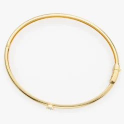 14K Emerald Shape Diamond Solitare Bangle