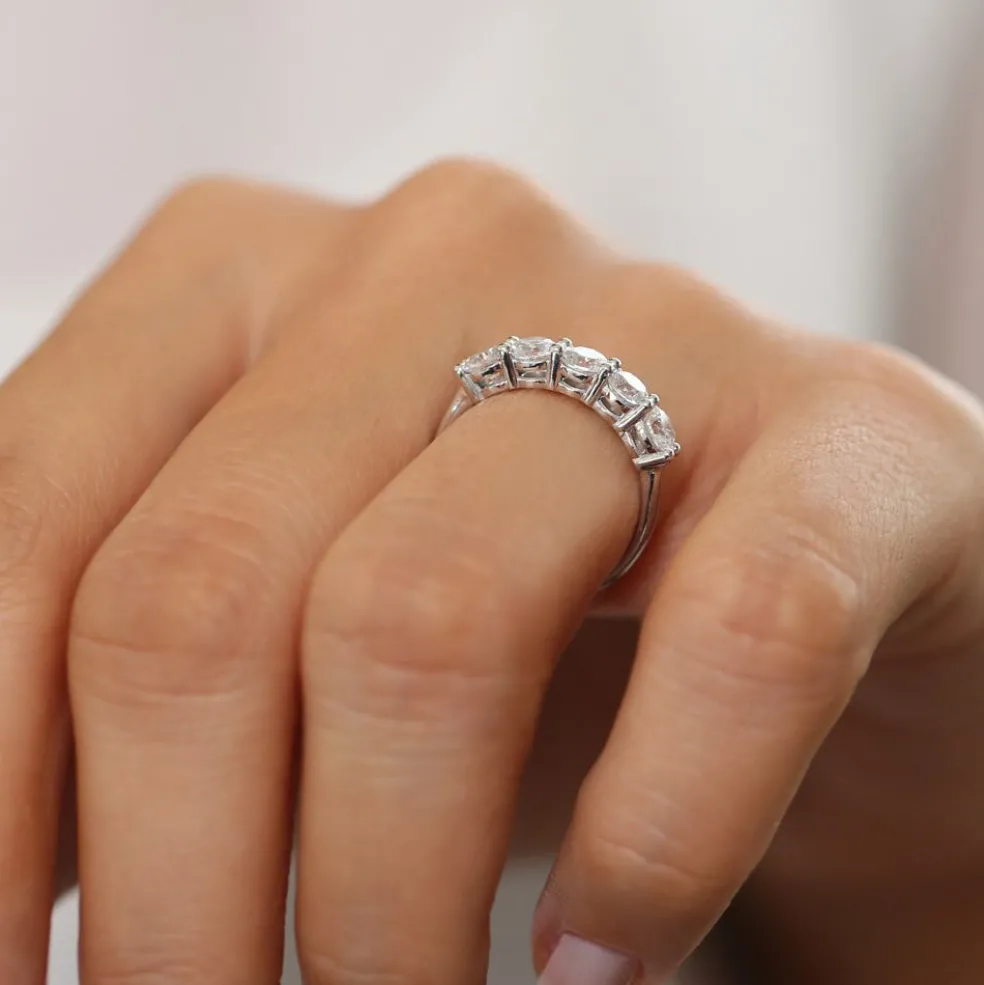 14k Five Stone 1ctw Wire Basket Diamond Ring