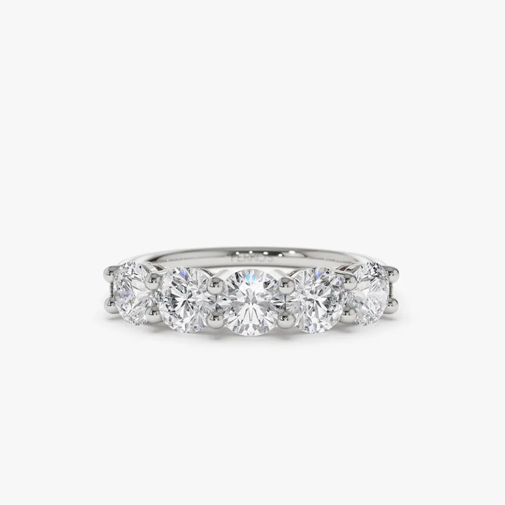 14k Five Stone 1ctw Wire Basket Diamond Ring