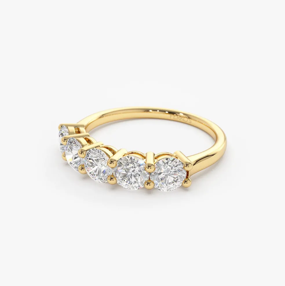 14k Five Stone 1ctw Wire Basket Diamond Ring