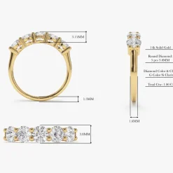 14k Five Stone 1ctw Wire Basket Diamond Ring