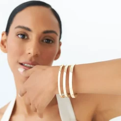 14k Flat Stackable Gold Bangle
