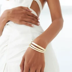 14k Flat Stackable Gold Bangle