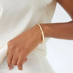 14k Flat Stackable Gold Bangle