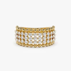 14k Floating Diamond Bubble Band