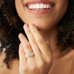 14k Floating Diamond Bubble Band