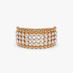 14k Floating Diamond Bubble Band