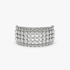 14k Floating Diamond Bubble Band