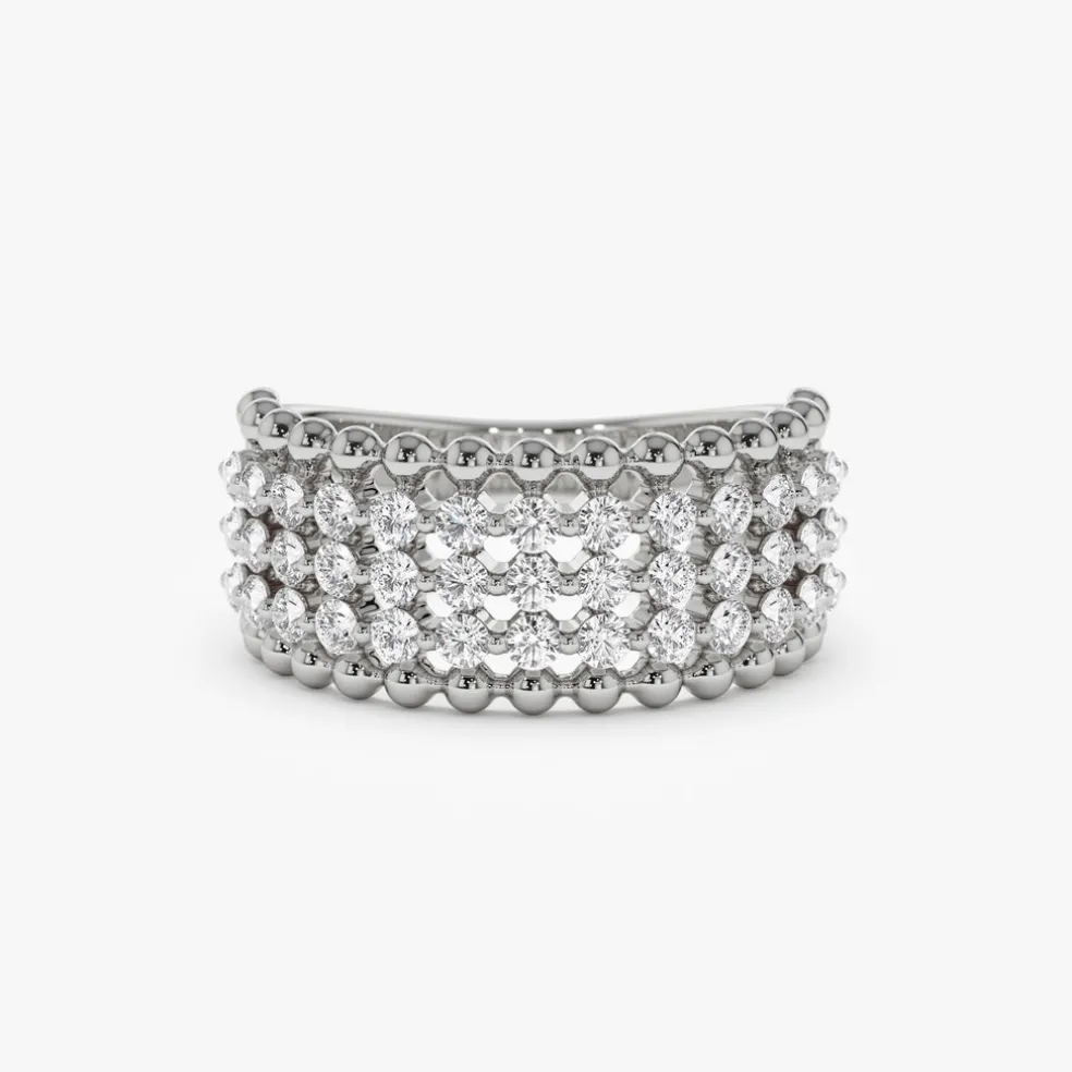 14k Floating Diamond Bubble Band
