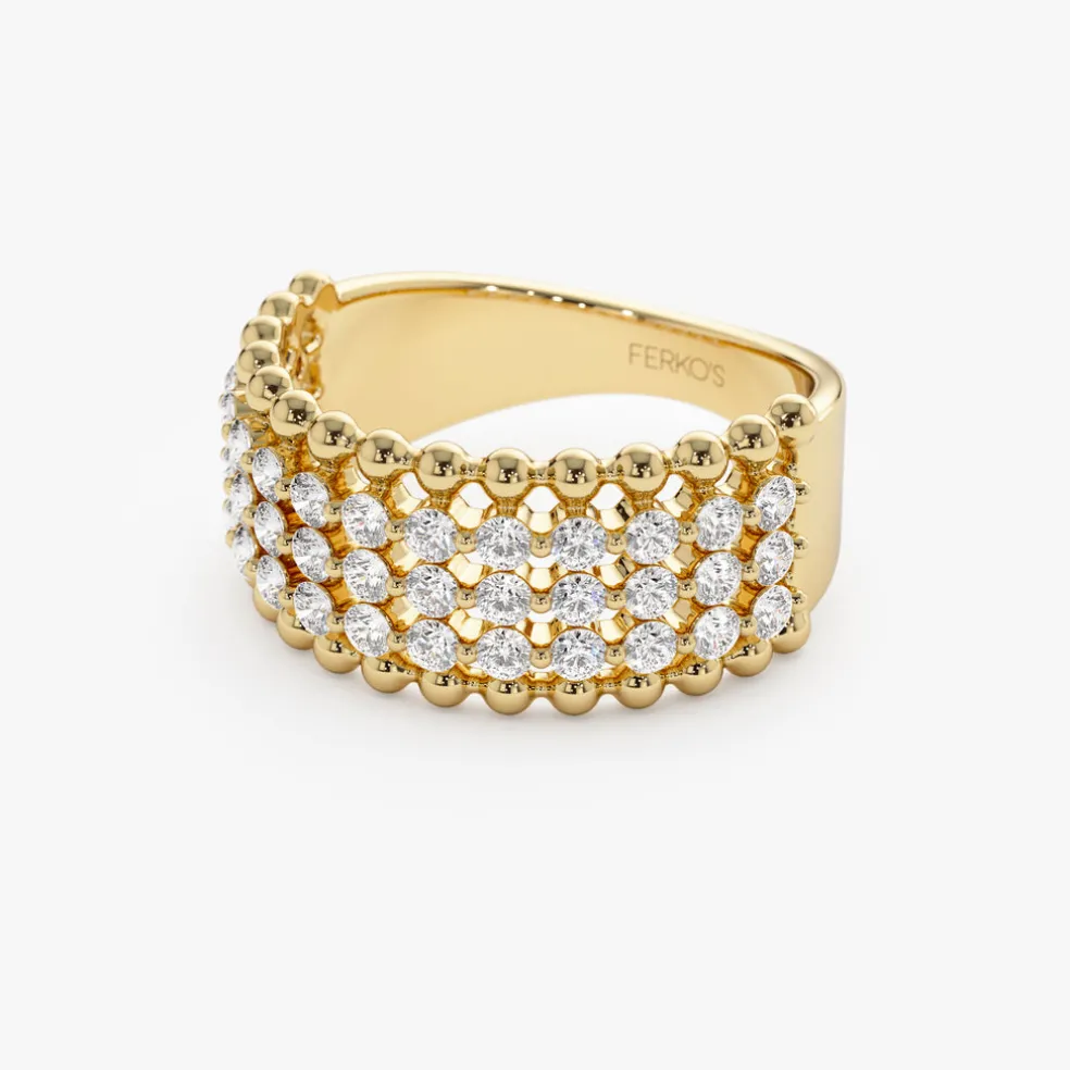 14k Floating Diamond Bubble Band