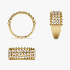 14k Floating Diamond Bubble Band