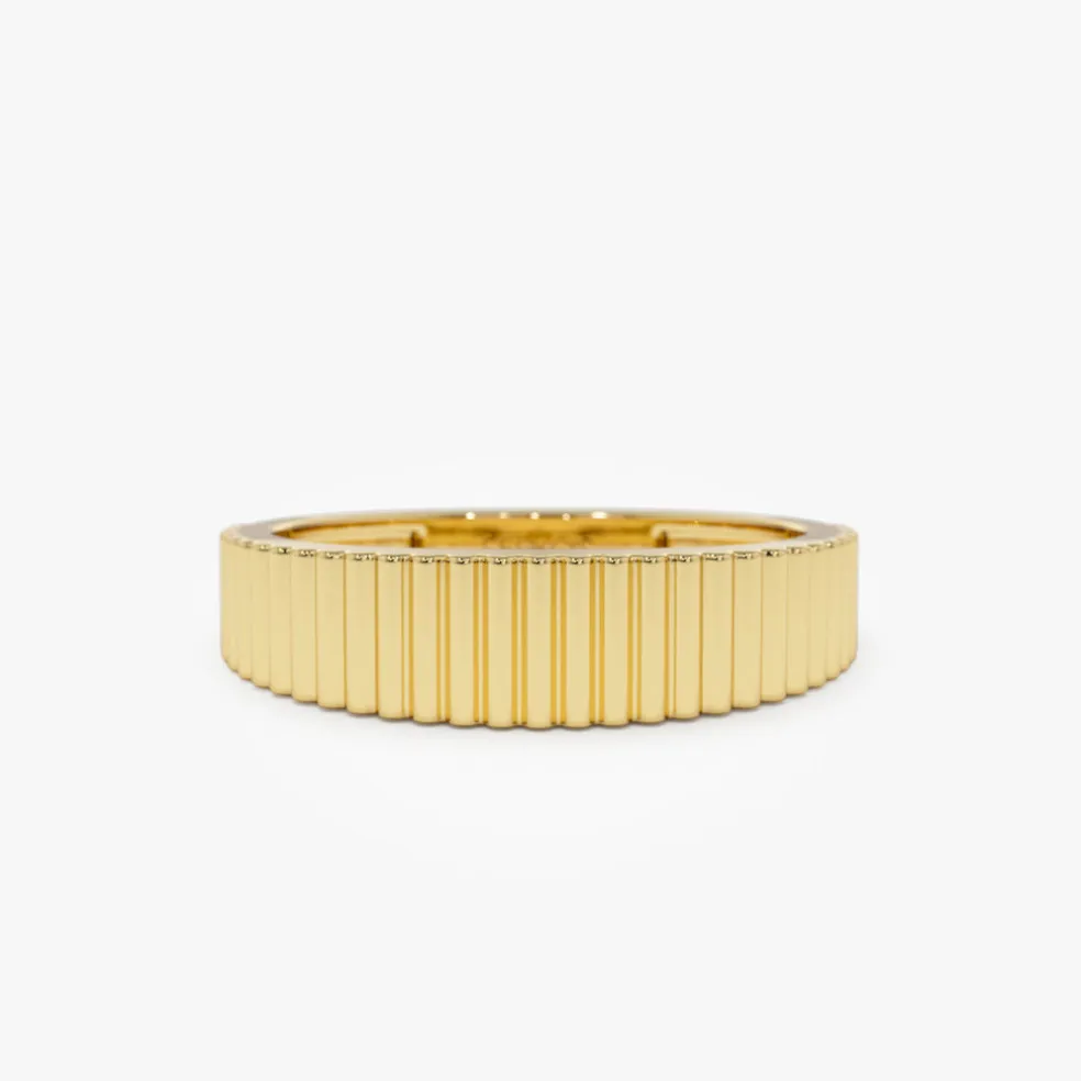 14k Fluted Textured Graduating Ring