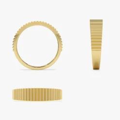 14k Fluted Textured Graduating Ring