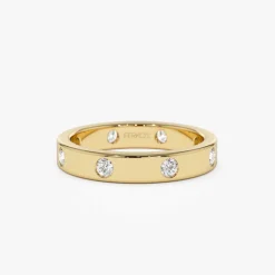 14k Full Eternity Flush Setting Round Diamond Band