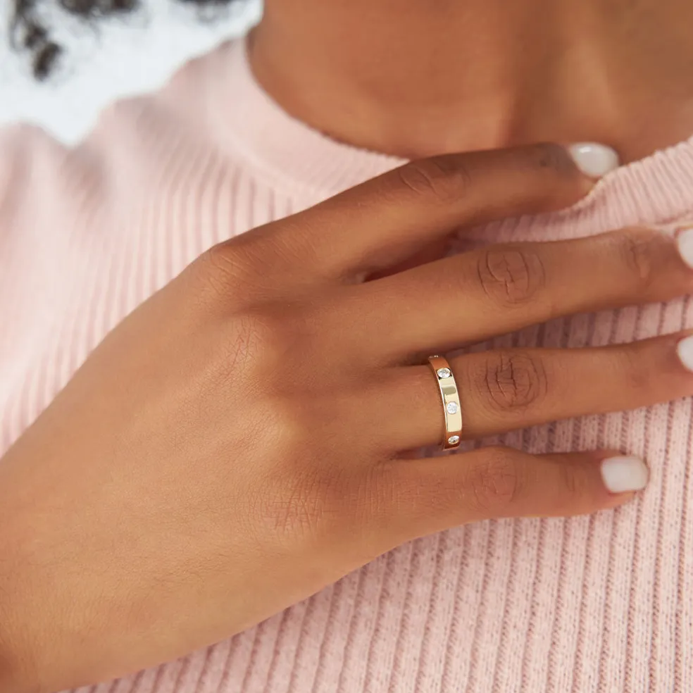 14k Full Eternity Flush Setting Round Diamond Band