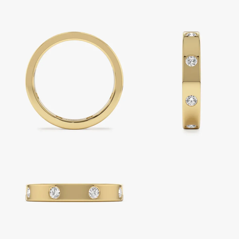 14k Full Eternity Flush Setting Round Diamond Band