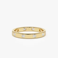 14k Full Eternity Flush Setting Baguette Diamond Band