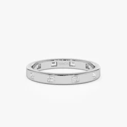 14k Full Eternity Flush Setting Baguette Diamond Band