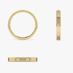 14k Full Eternity Flush Setting Baguette Diamond Band