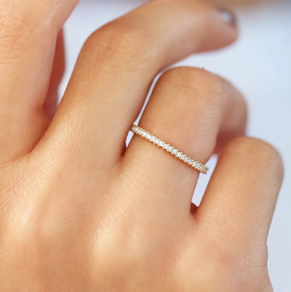 14k Full Eternity Petite Diamond Ring