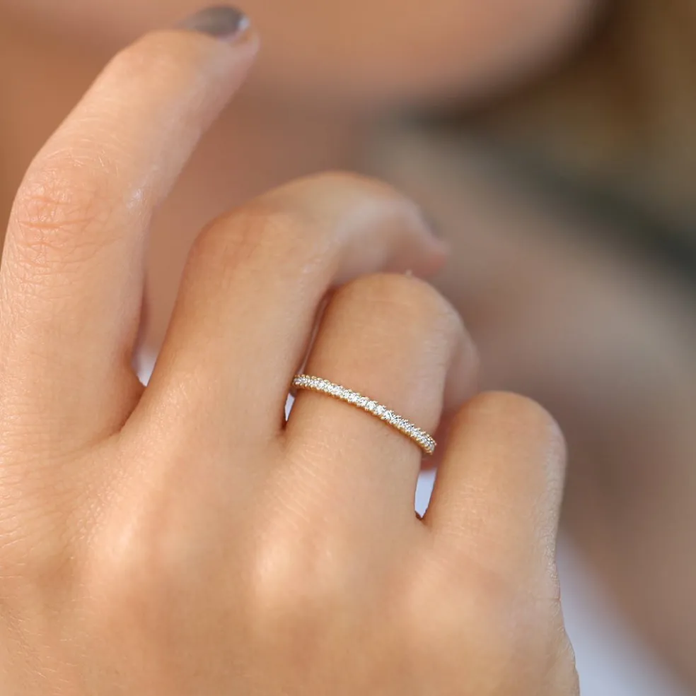14k Full Eternity Petite Diamond Ring