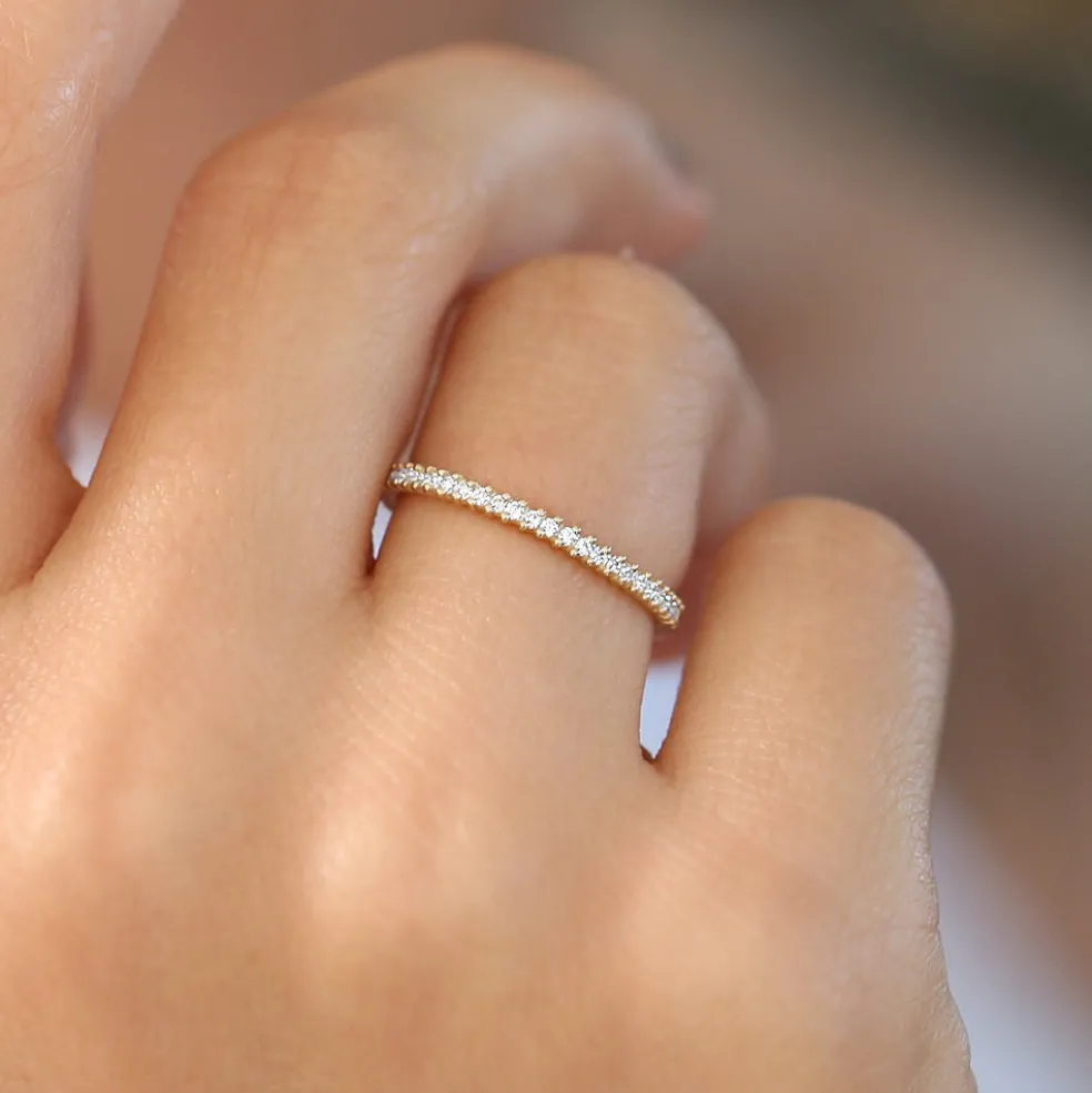 14k Full Eternity Petite Diamond Ring