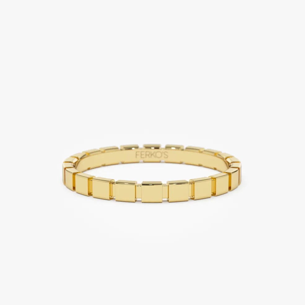 14K Geometric Square Stacking Ring