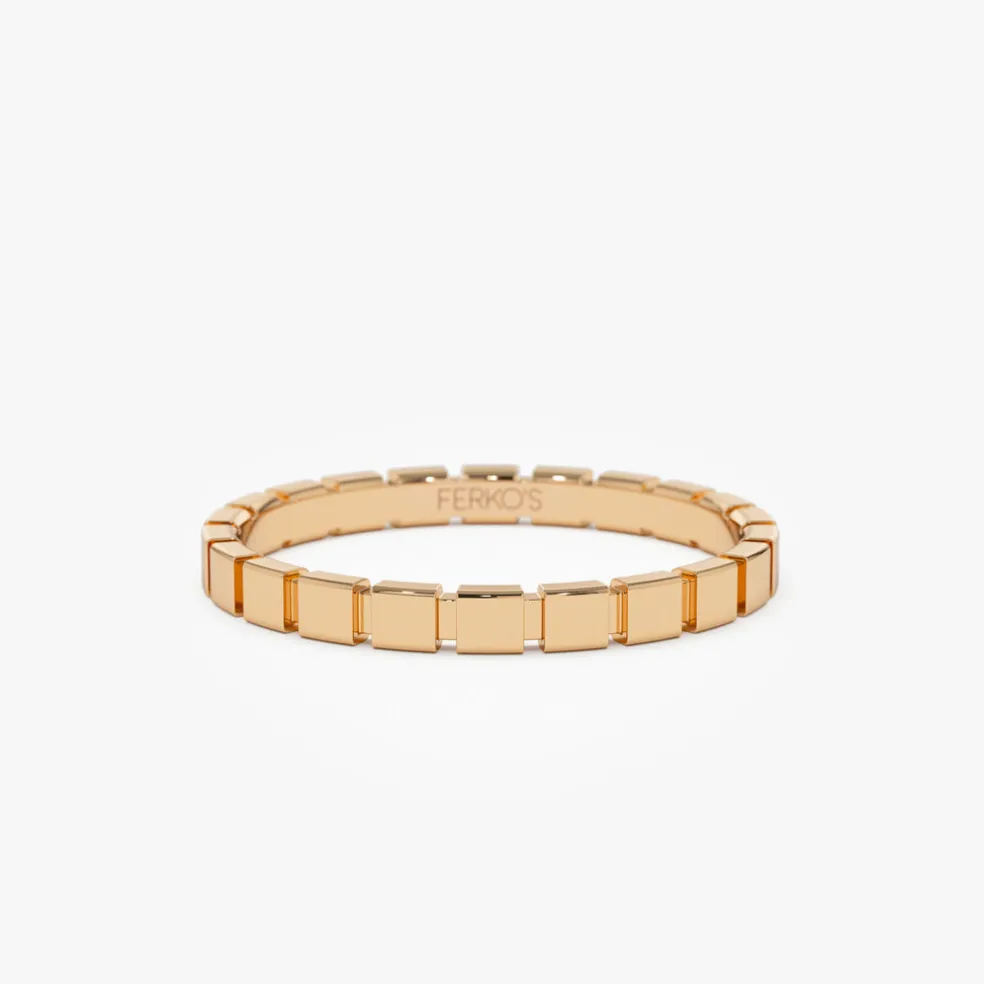 14K Geometric Square Stacking Ring