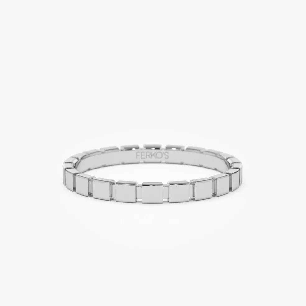 14K Geometric Square Stacking Ring