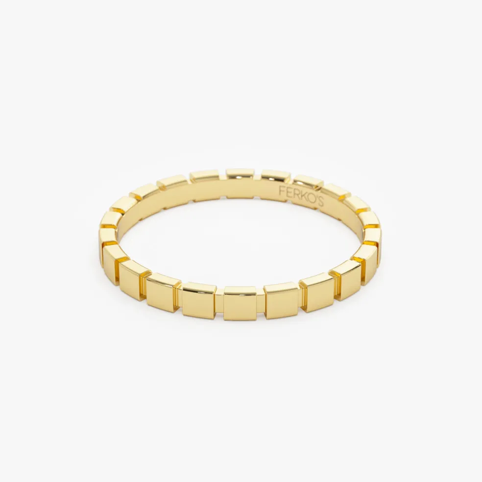14K Geometric Square Stacking Ring