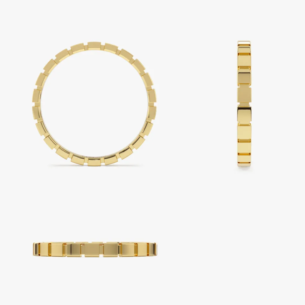 14K Geometric Square Stacking Ring
