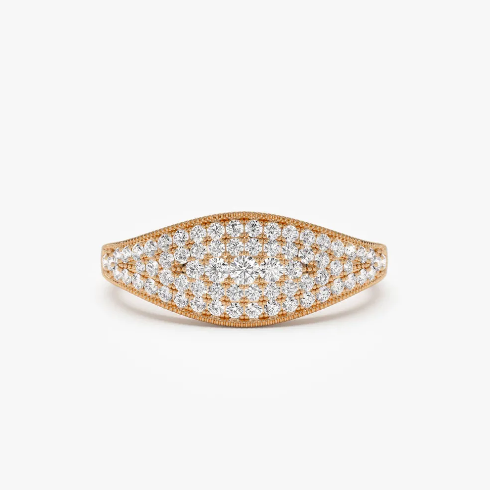 14k Glamorous Pave Setting Diamond Ring